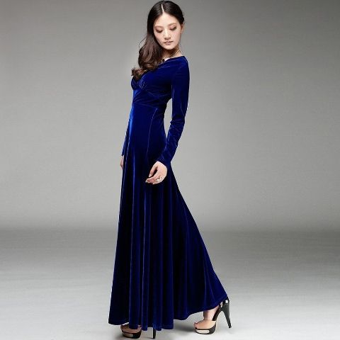 velvet evening gown